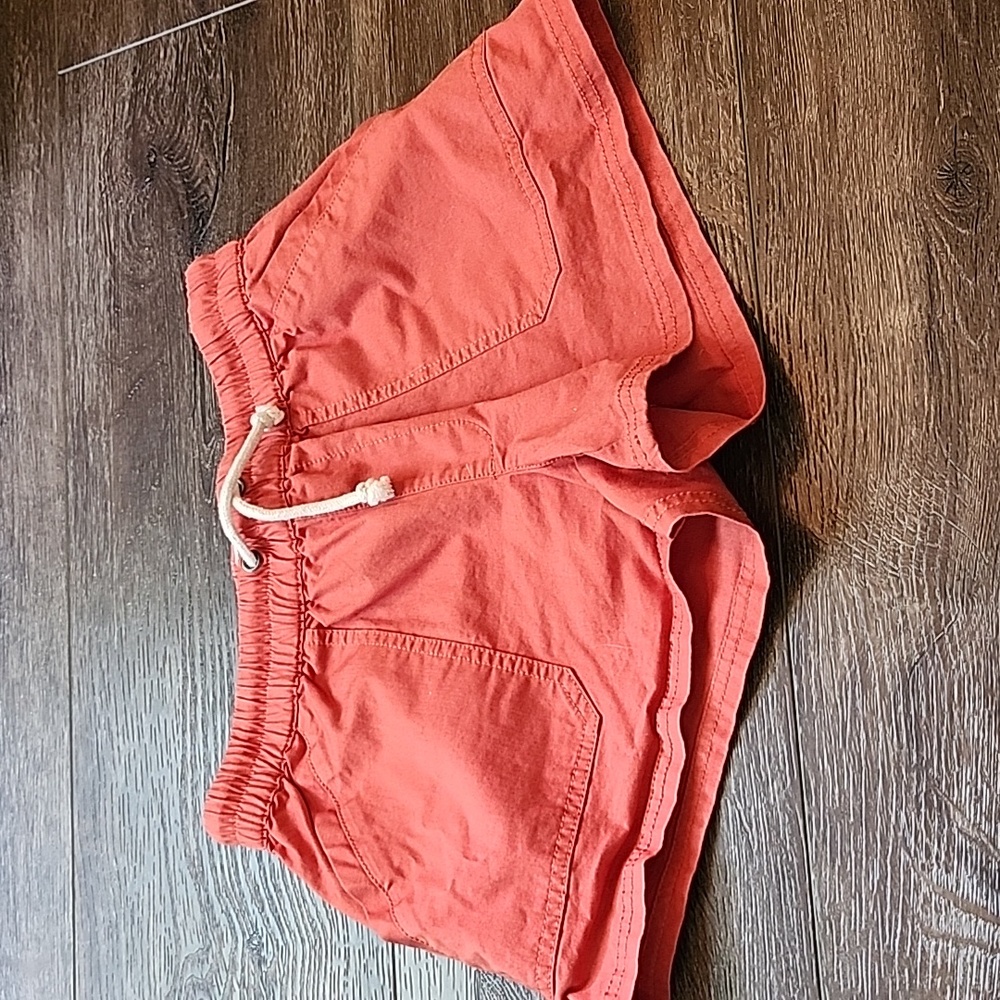 Pact Organic Cotton Woven Twill Drawstring Shorts Size XS Paprika